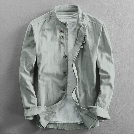 Kyoto - Men's Ultra Comfortable Band Collar Shirt