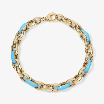 LUNERA Enamel Oval Link Bracelet