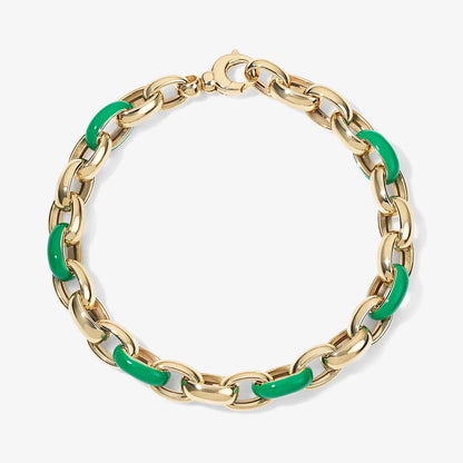 LUNERA Enamel Oval Link Bracelet